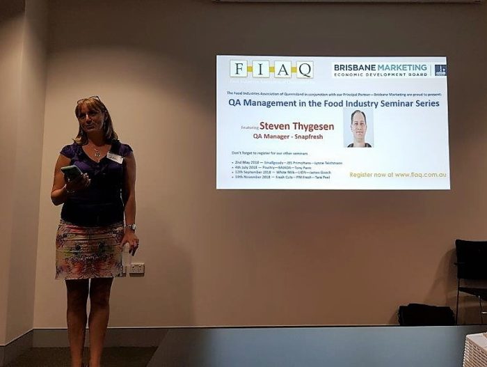 Our President, Jana Cameron welcomed us and discussed the benefits of membership (which includes free attendance to all 5 QA seminars for 3 delegates per member company). 